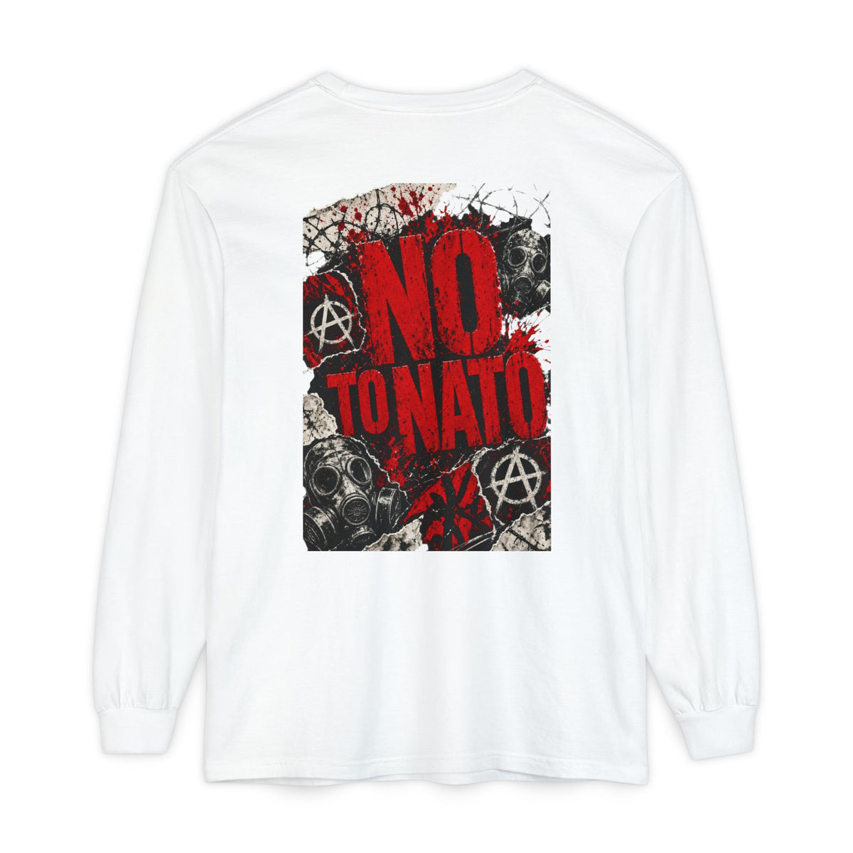 Protest Long Sleeve T‑Shirt — No To NATO Anarchist
