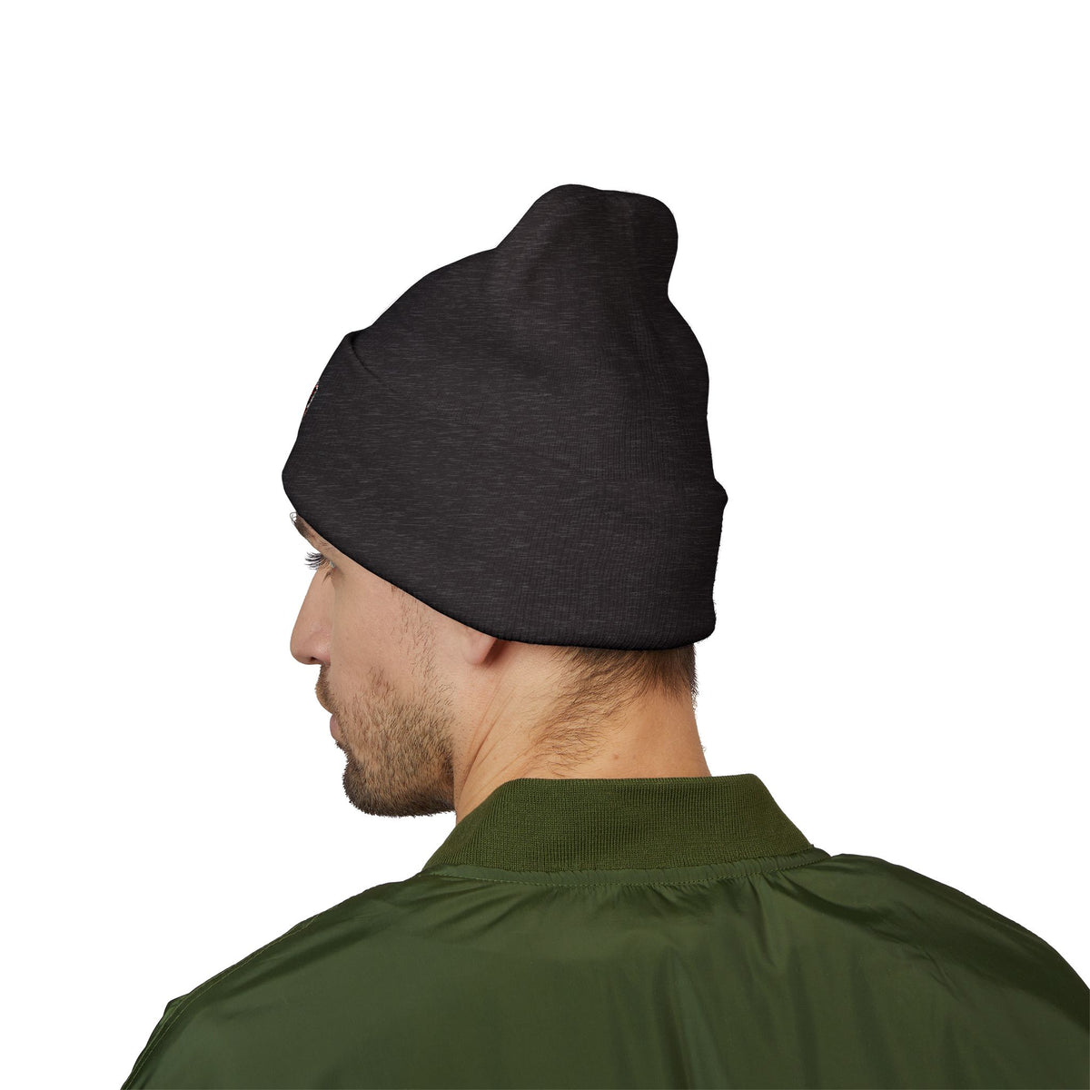 Embroidered Daruma Cuffed Beanie — Stop The Genocide Beenie Hat