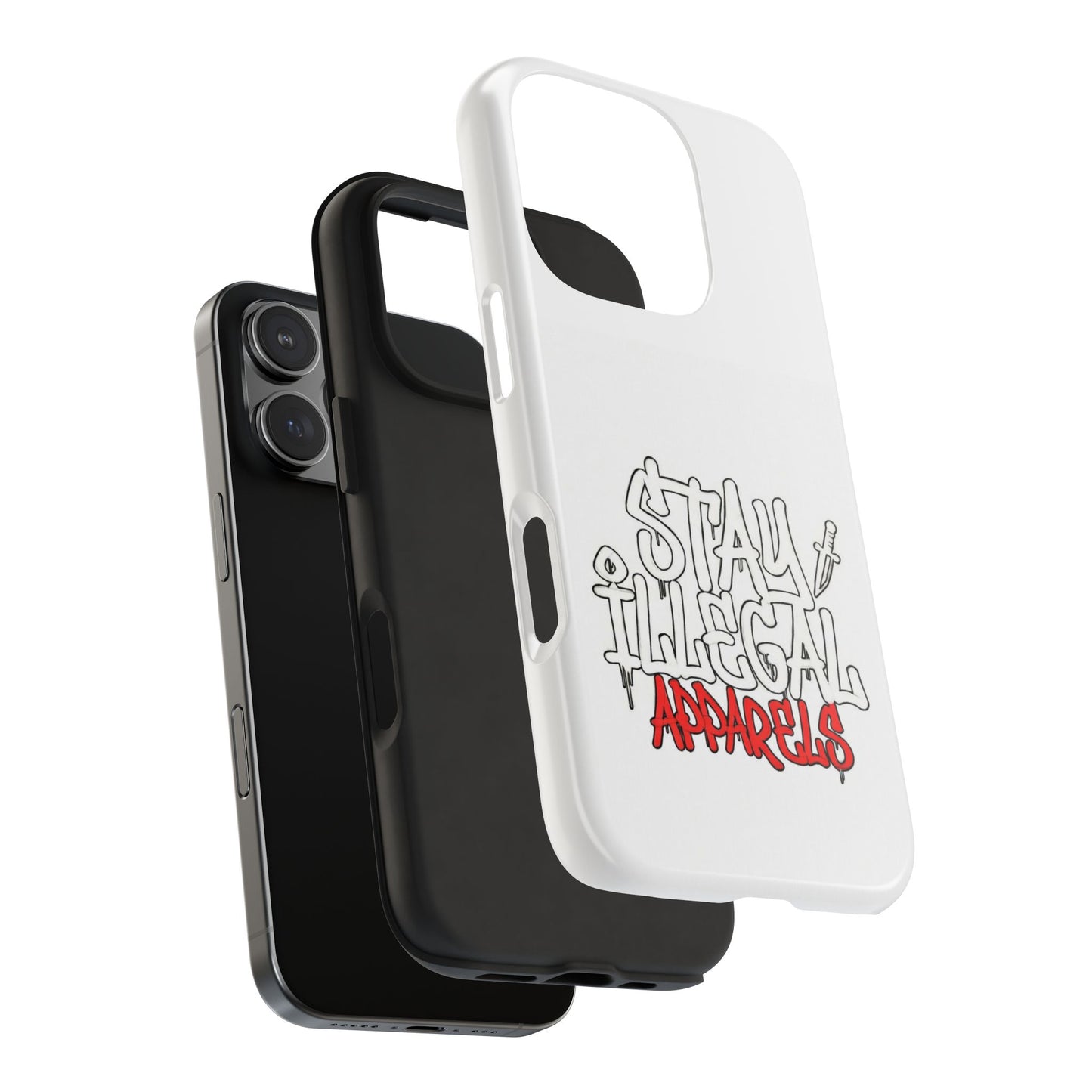 Coque de téléphone Stay Illegal - Blanc/Rouge robuste