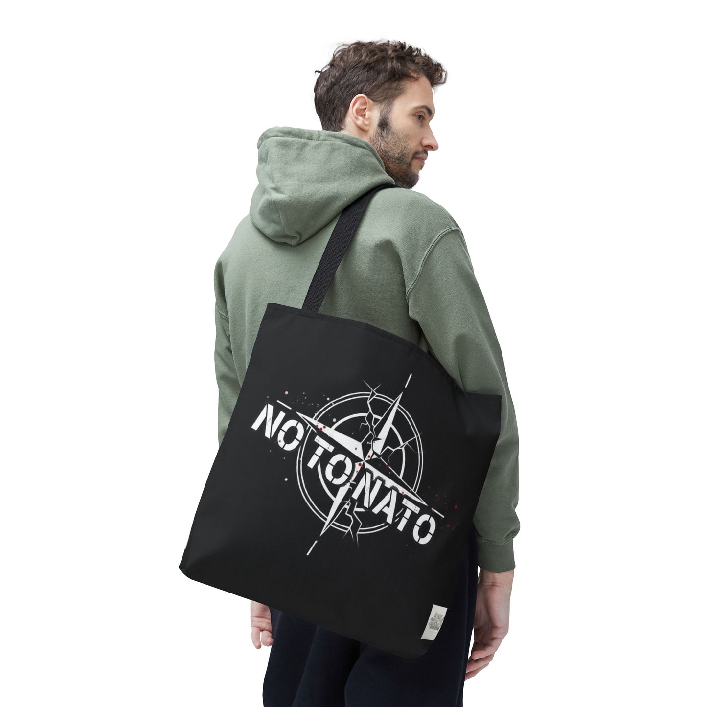 Bolso de mano negro NO A LA OTAN — Anti-OTAN inglés/ruso
