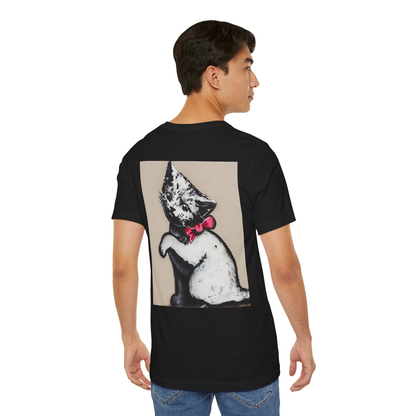 Black Collection T‑Shirt — Ribbon Cat