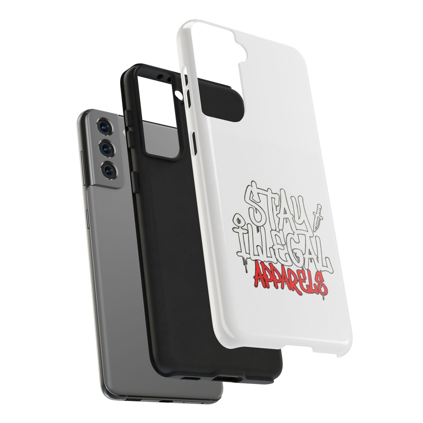 Coque de téléphone Stay Illegal - Blanc/Rouge robuste