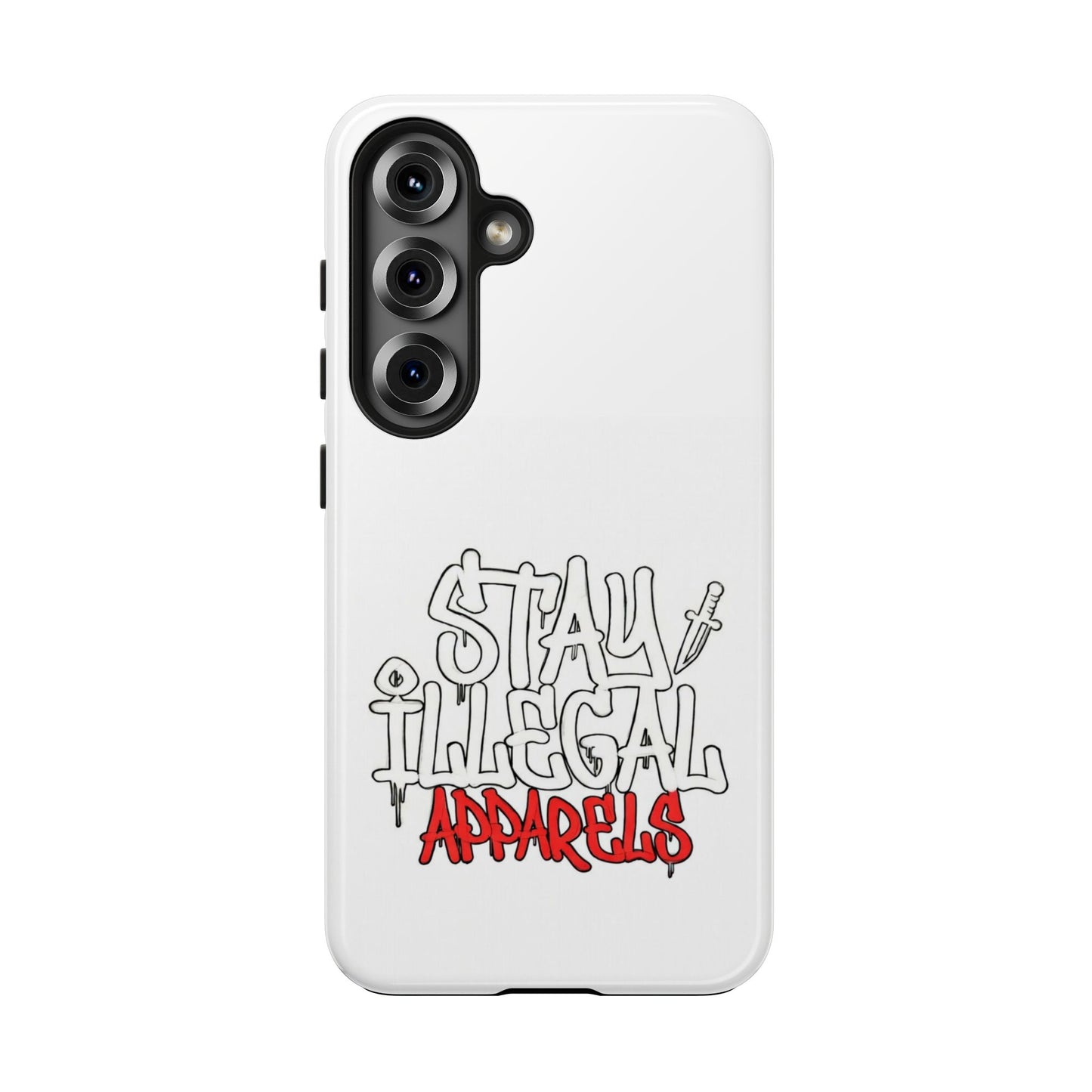 Coque de téléphone Stay Illegal - Blanc/Rouge robuste