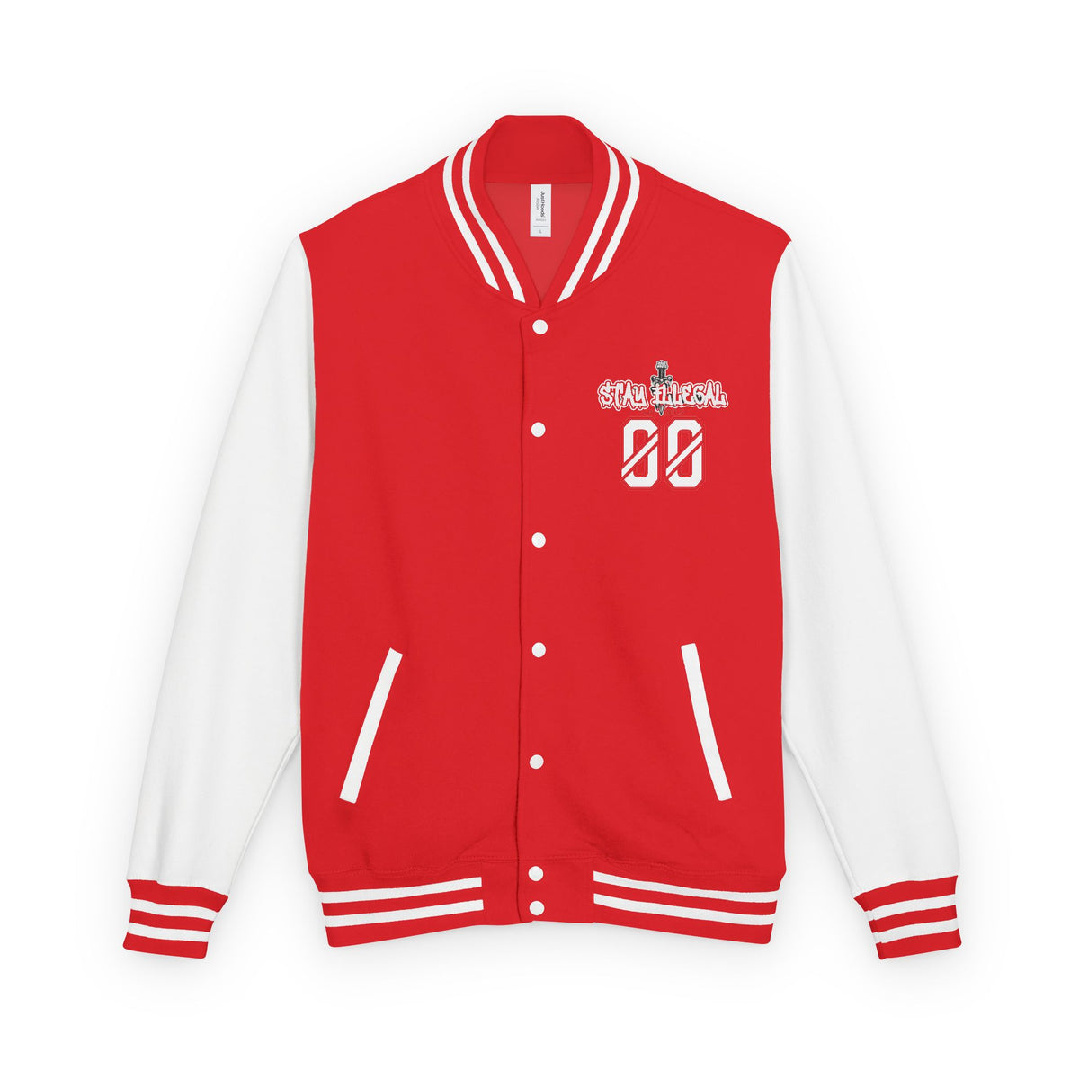 Stay Illegal Varsity Bomber Jacket - Calm Like a Bomb 00 (Plain-Sleeve)