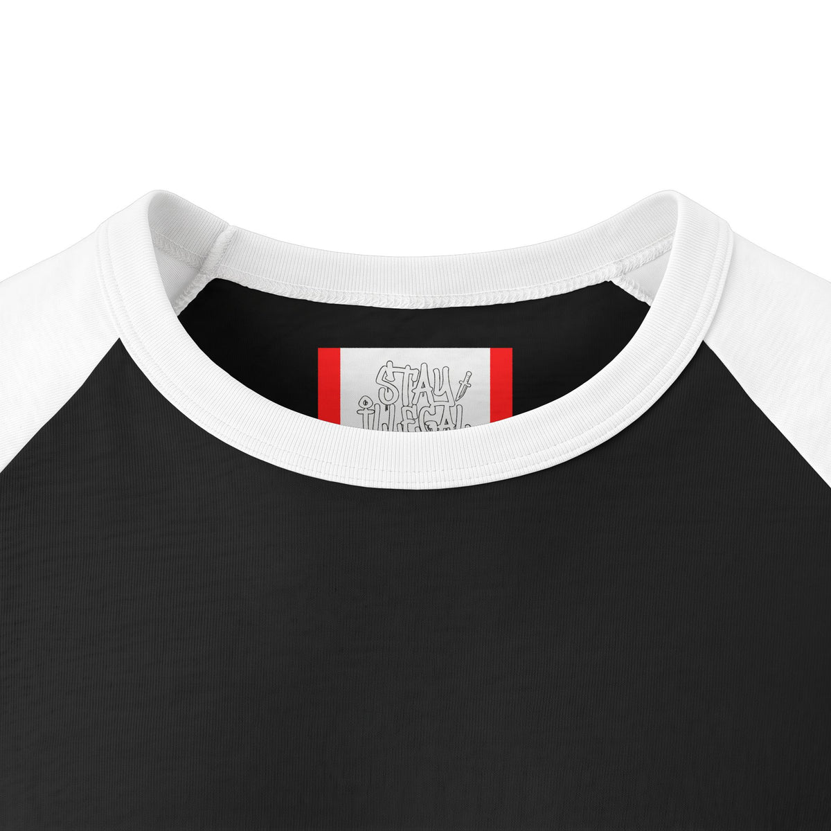 Stay Illegal Raglan 3/4 Sleeve T-Shirt — Blue Skull