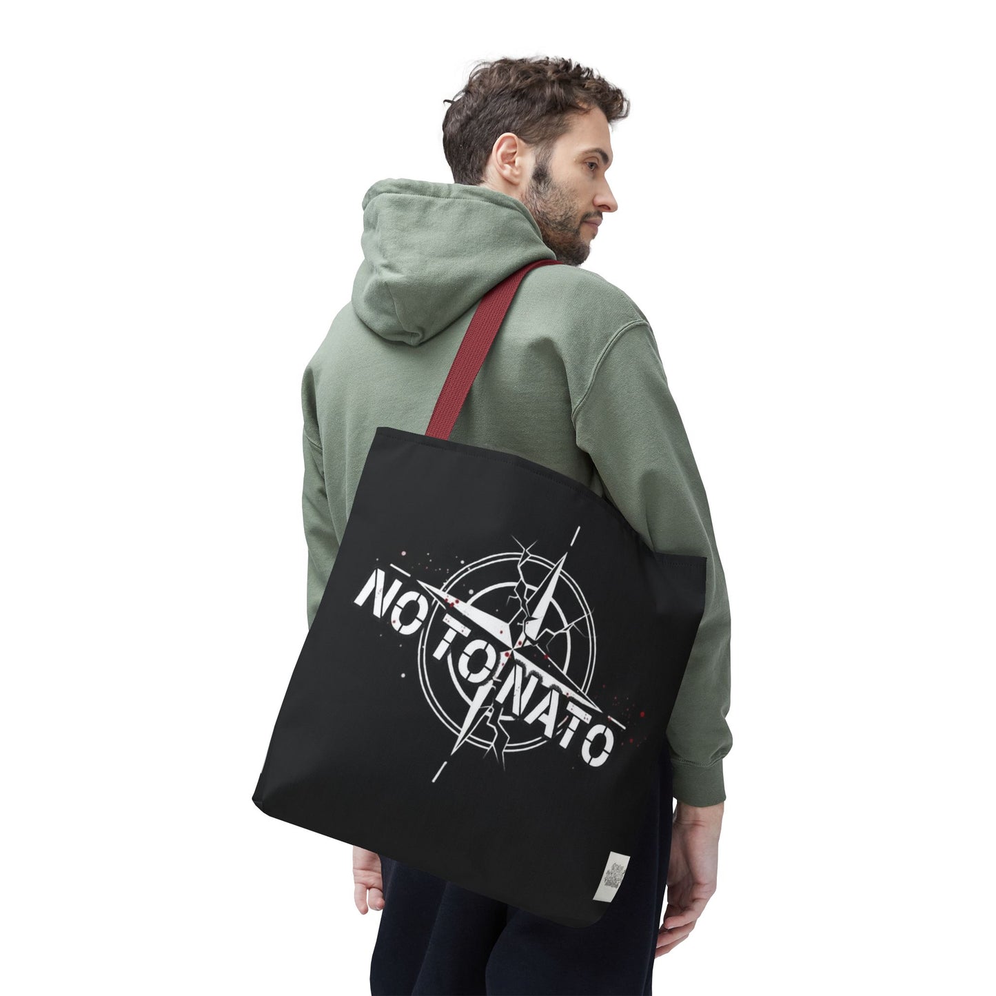 Bolso de mano negro NO A LA OTAN — Anti-OTAN inglés/ruso