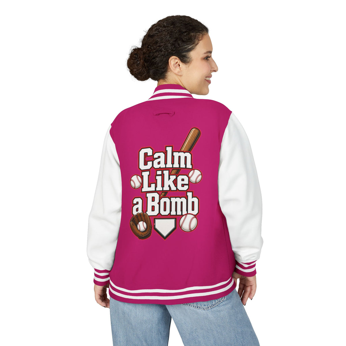 Stay Illegal Varsity Bomber Jacket - Calm Like a Bomb 00 (Plain-Sleeve)