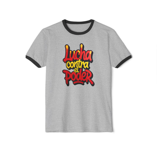 Stay Illegal Ringer T-Shirt — Lucha Contra el Poder/Spanish Protest Tee