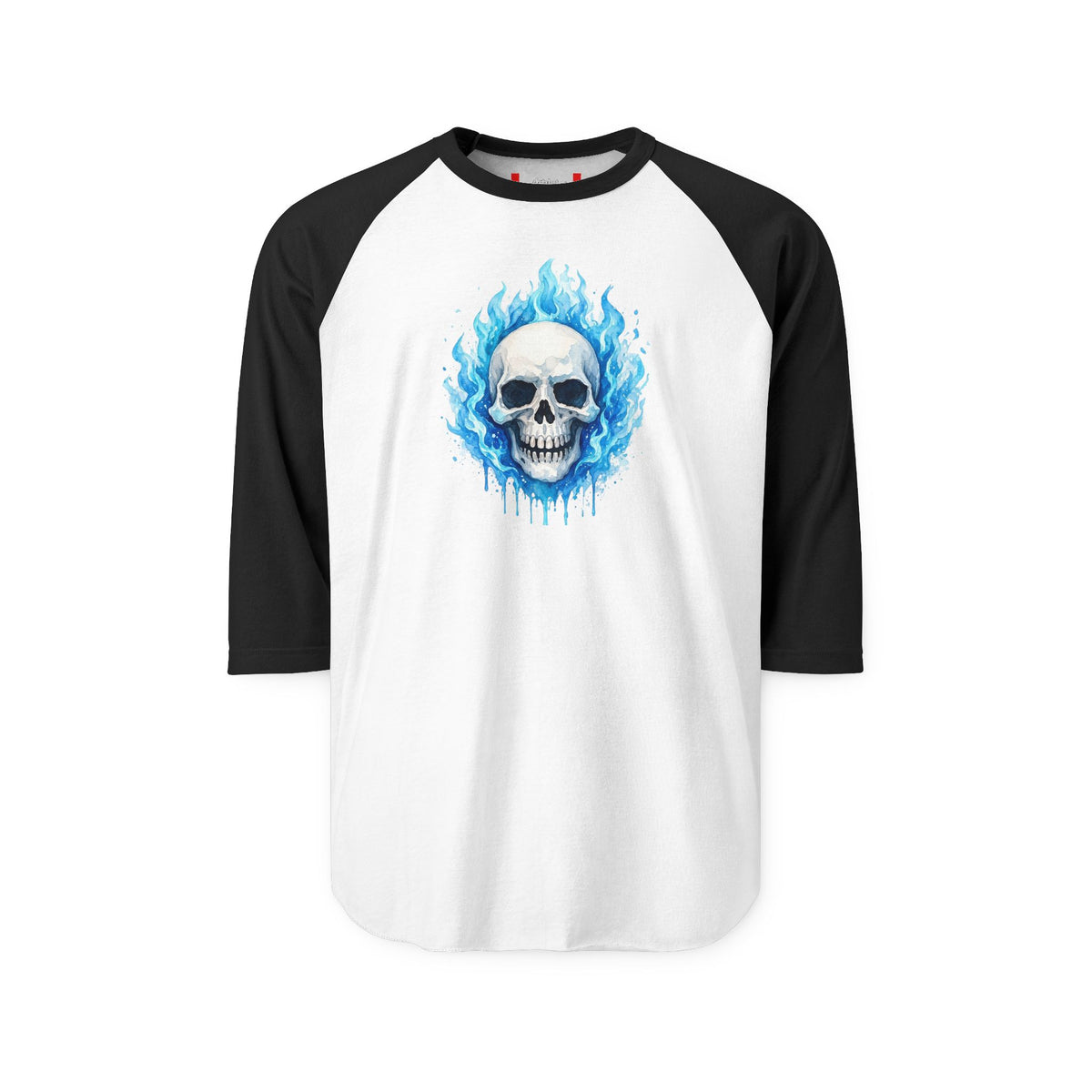 Stay Illegal Raglan 3/4 Sleeve T-Shirt — Blue Skull