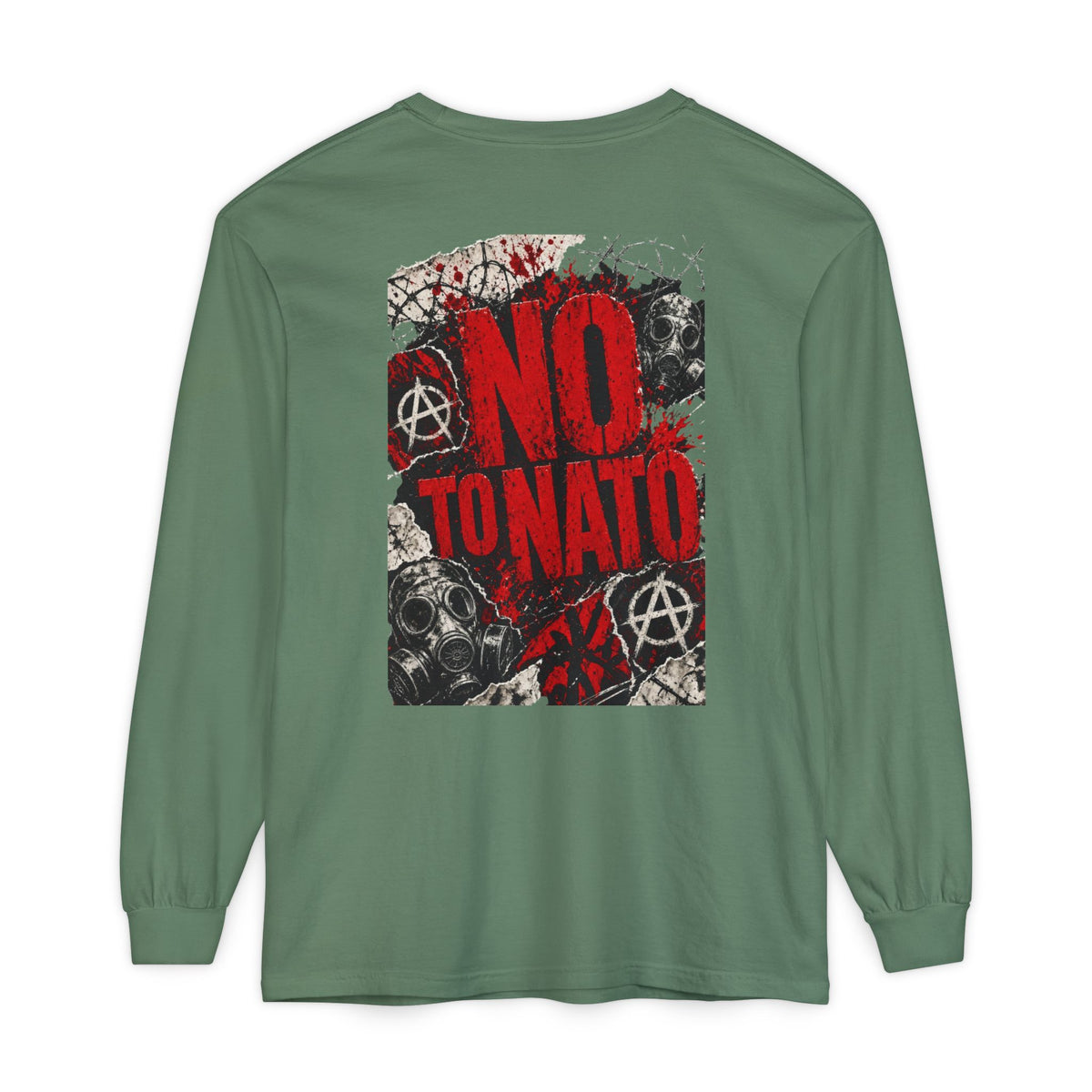 Protest Long Sleeve T‑Shirt — No To NATO Anarchist