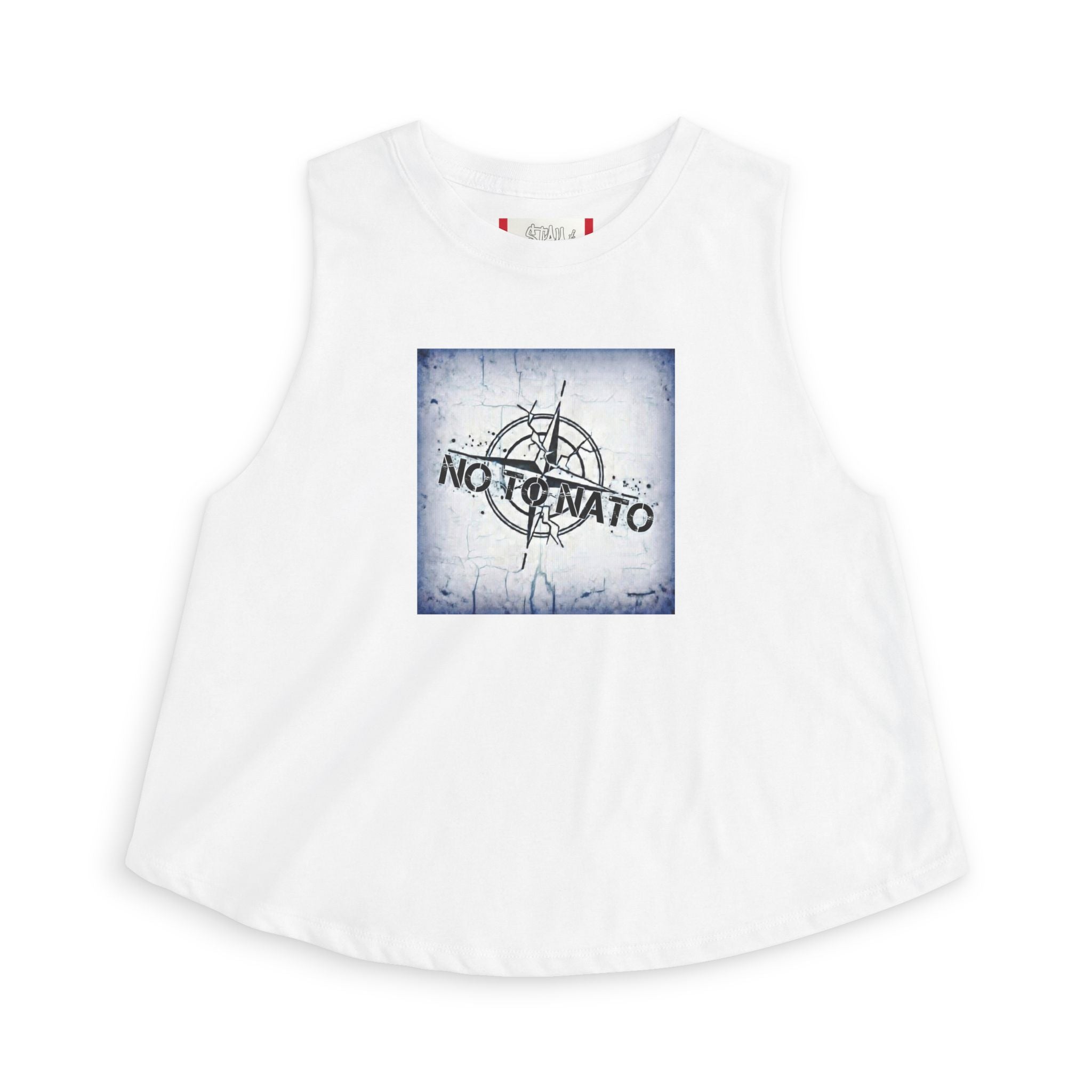 Crop Top — "NO To NATO" Women's White/English