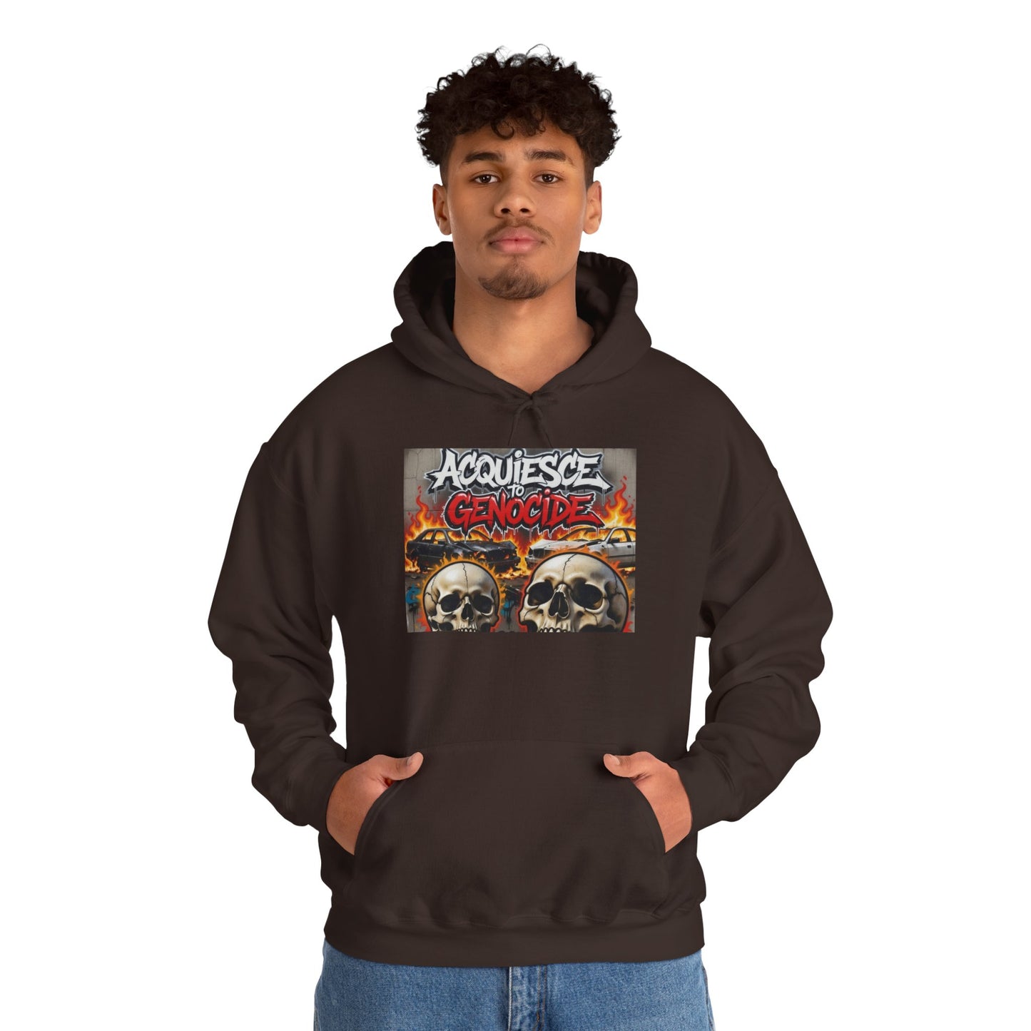 Stay Illegal Graffiti Hoodie - Acquiesce To Genocide
