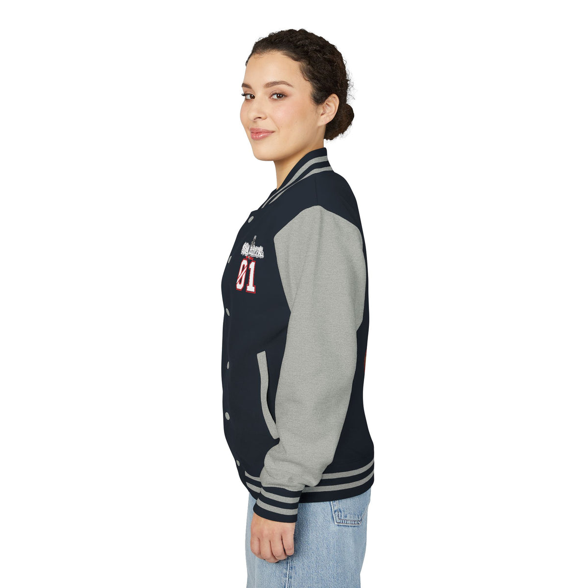 Stay Illegal Varsity Bomber Jacket - Calm Like a Bomb 01 (No To NATO Graphic)