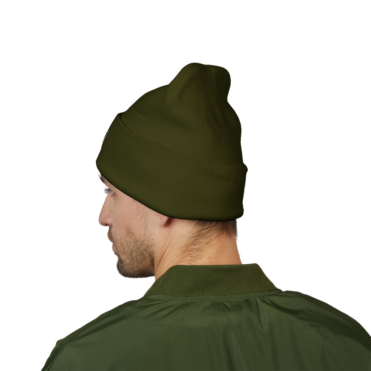Embroidered Daruma Cuffed Beanie — Stop The Genocide Beenie Hat