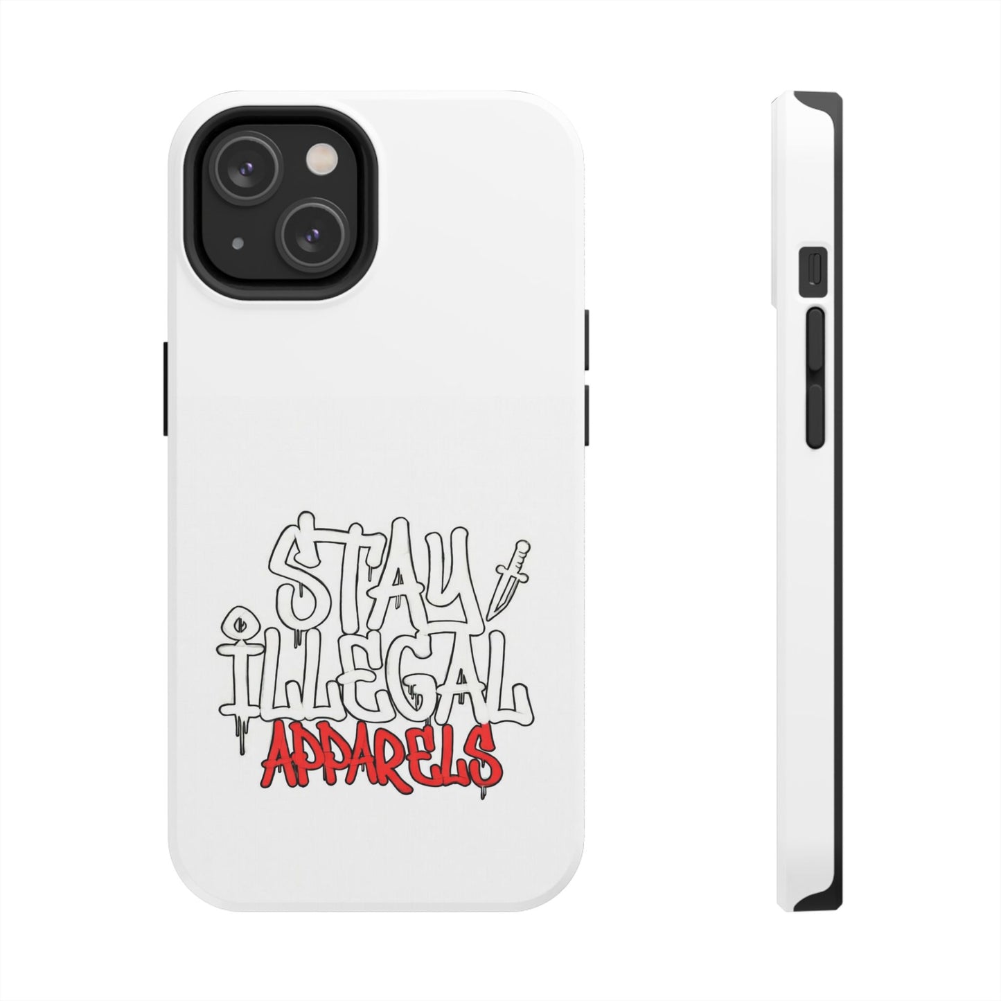 Coque de téléphone Stay Illegal - Blanc/Rouge robuste
