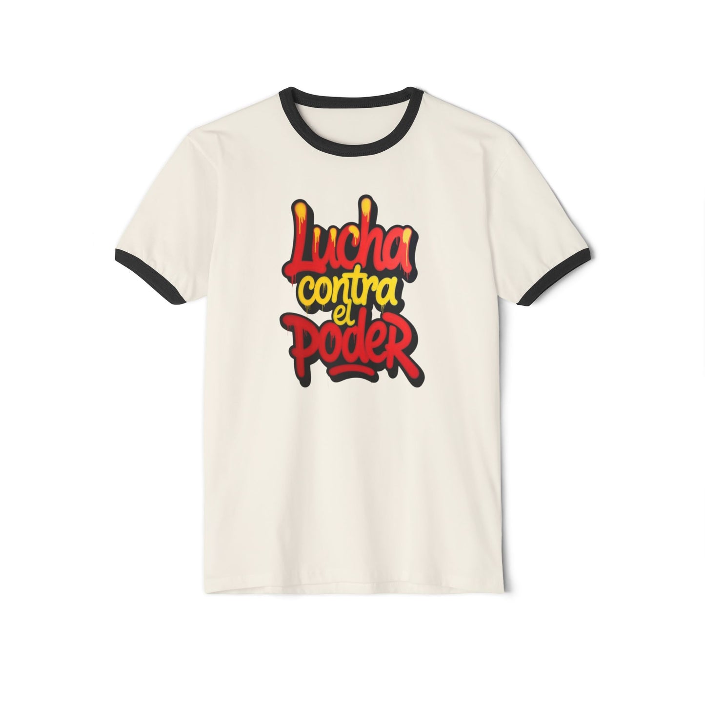 Stay Illegal Ringer T-Shirt — Lucha Contra el Poder/Spanish Protest Tee