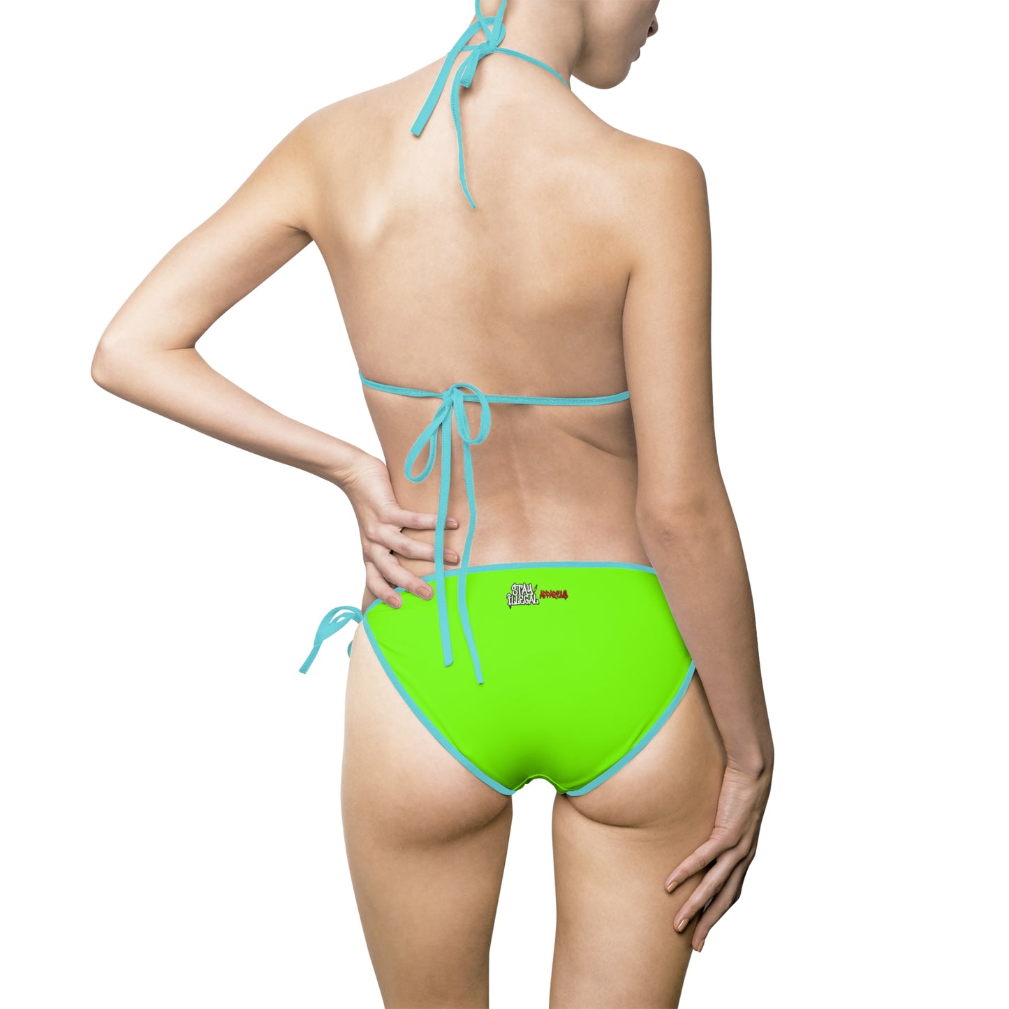 Stay Illegal Women's Colour Trim -Lime Triangle Bikini