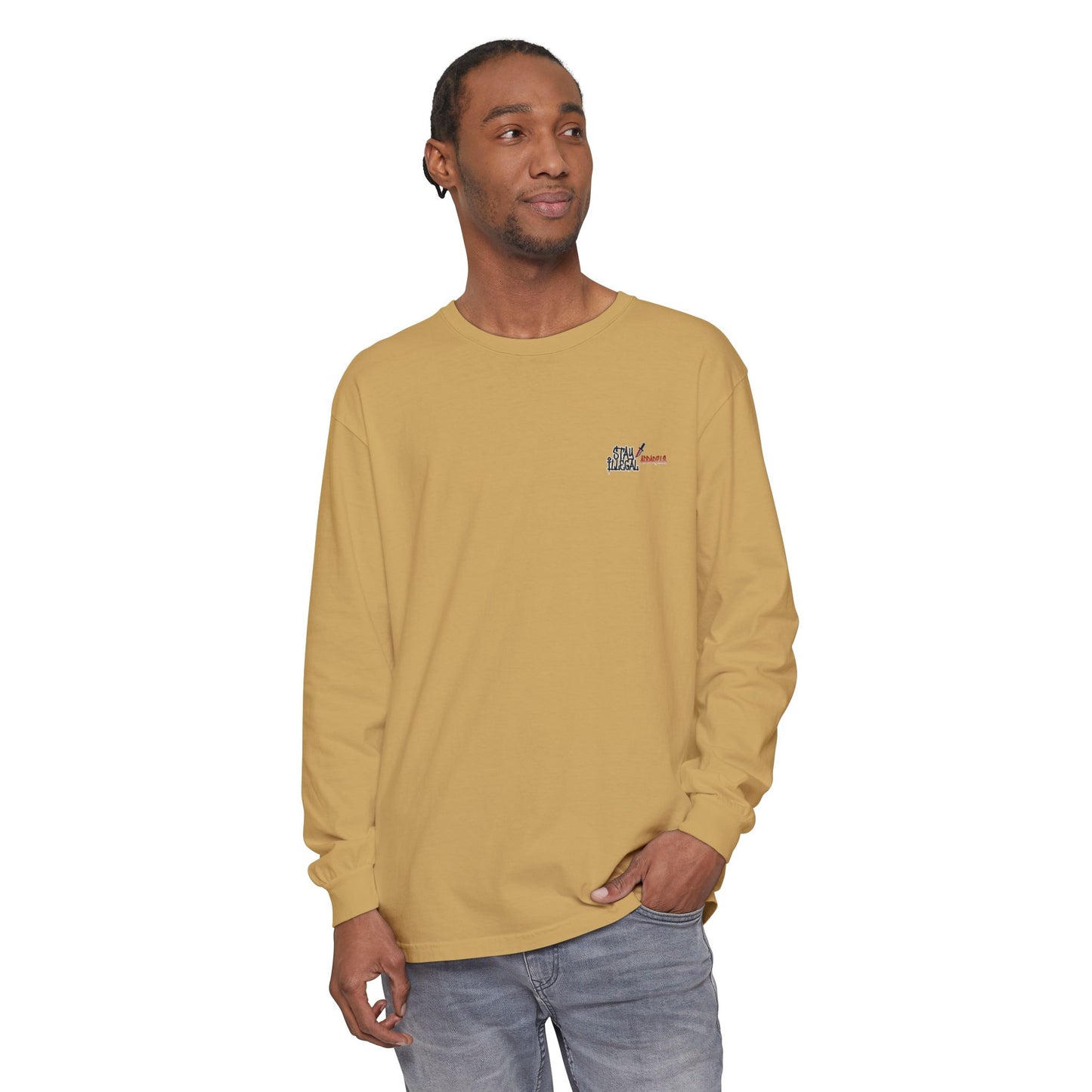 Long Sleeve Tee — More Europe 50euros Back Print