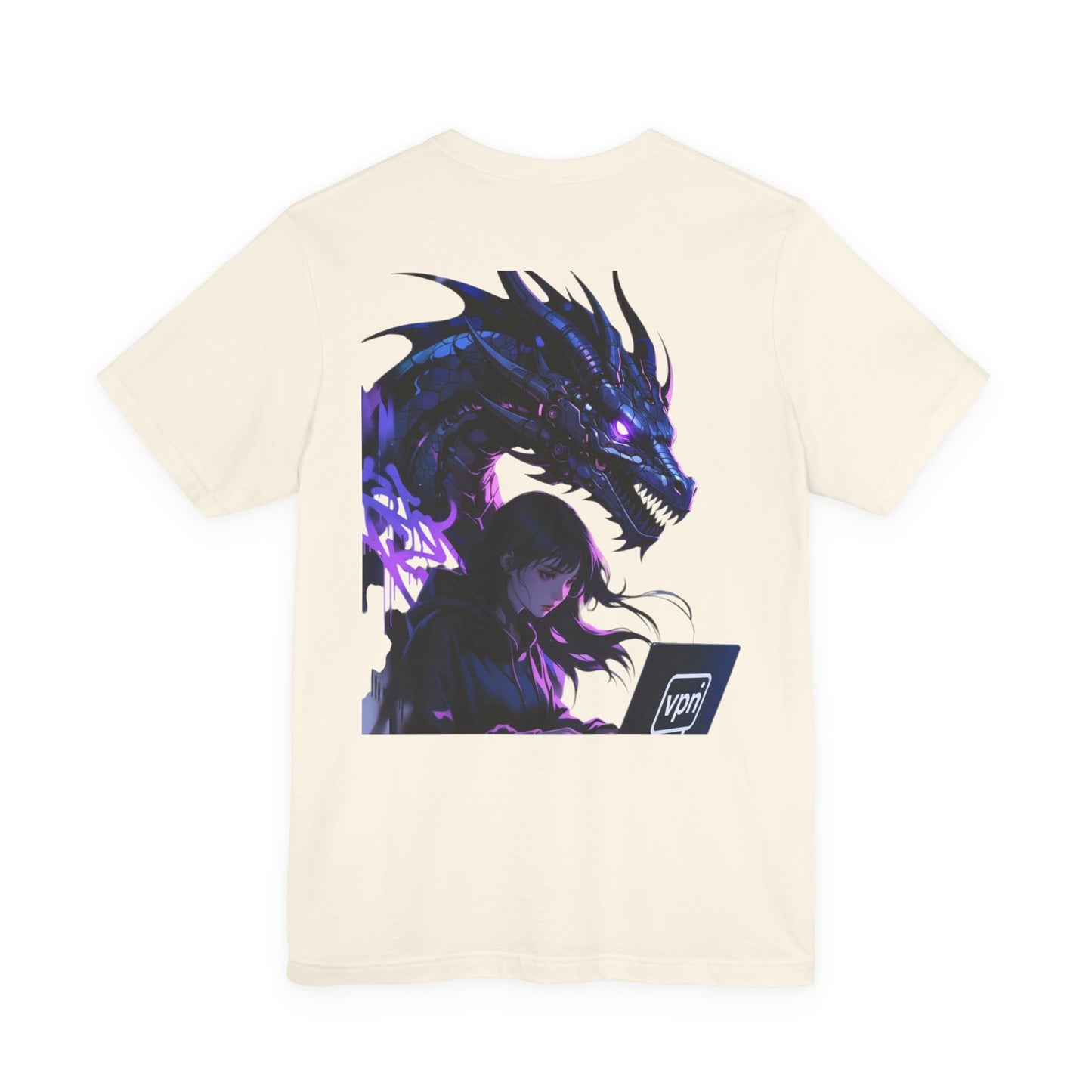 Back Print T‑Shirt — HACKER GIRL/DRAGON TEETH VPN