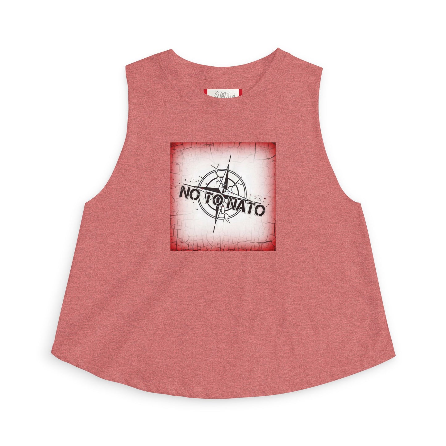 Crop Top — "NON À L'OTAN" pour Femme ROUGE/Anglais