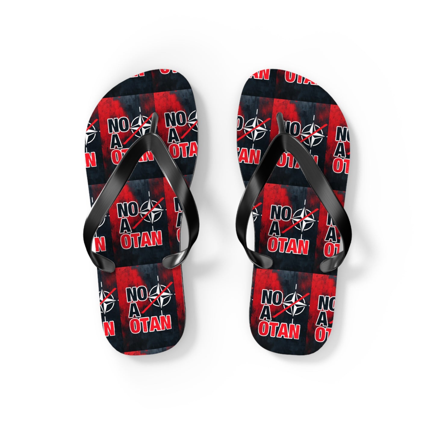 NO A OTAN Flip Flops – Red Protest