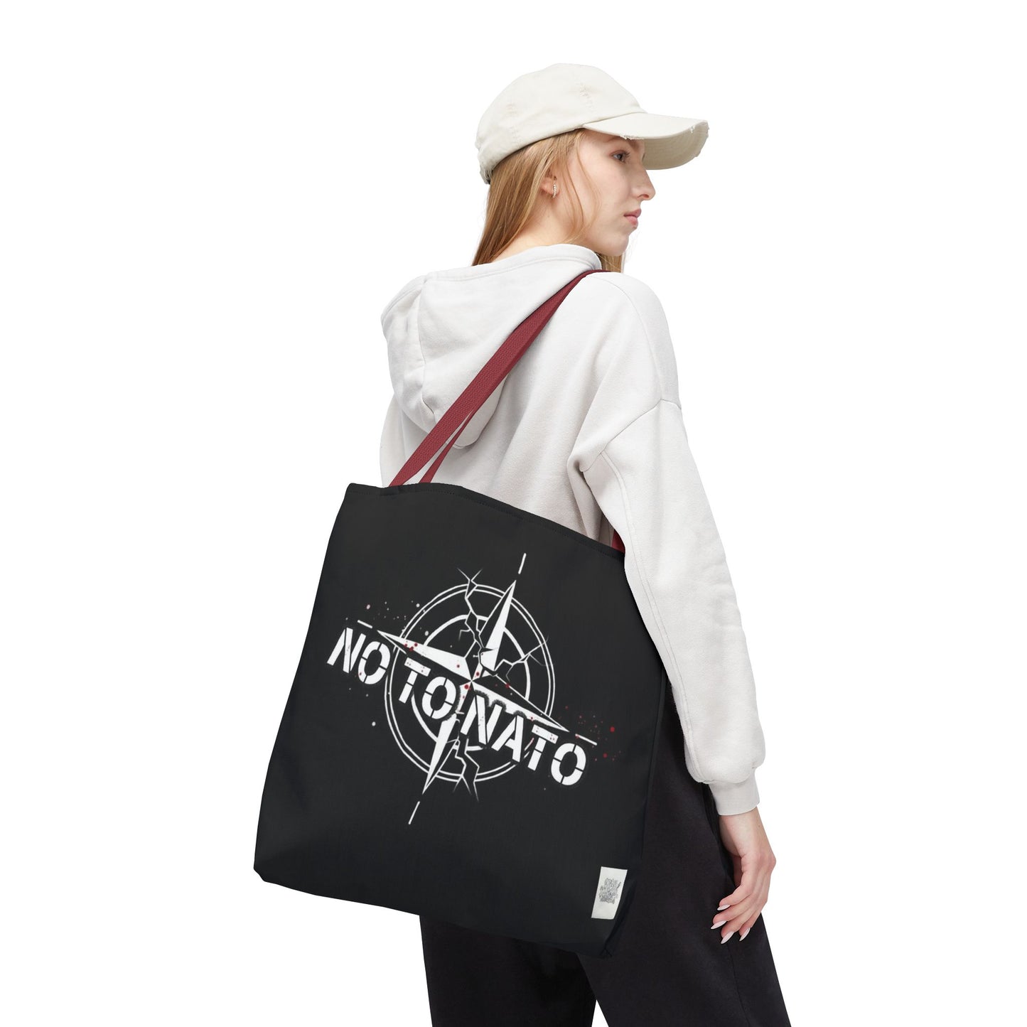 Bolso de mano negro NO A LA OTAN — Anti-OTAN inglés/ruso