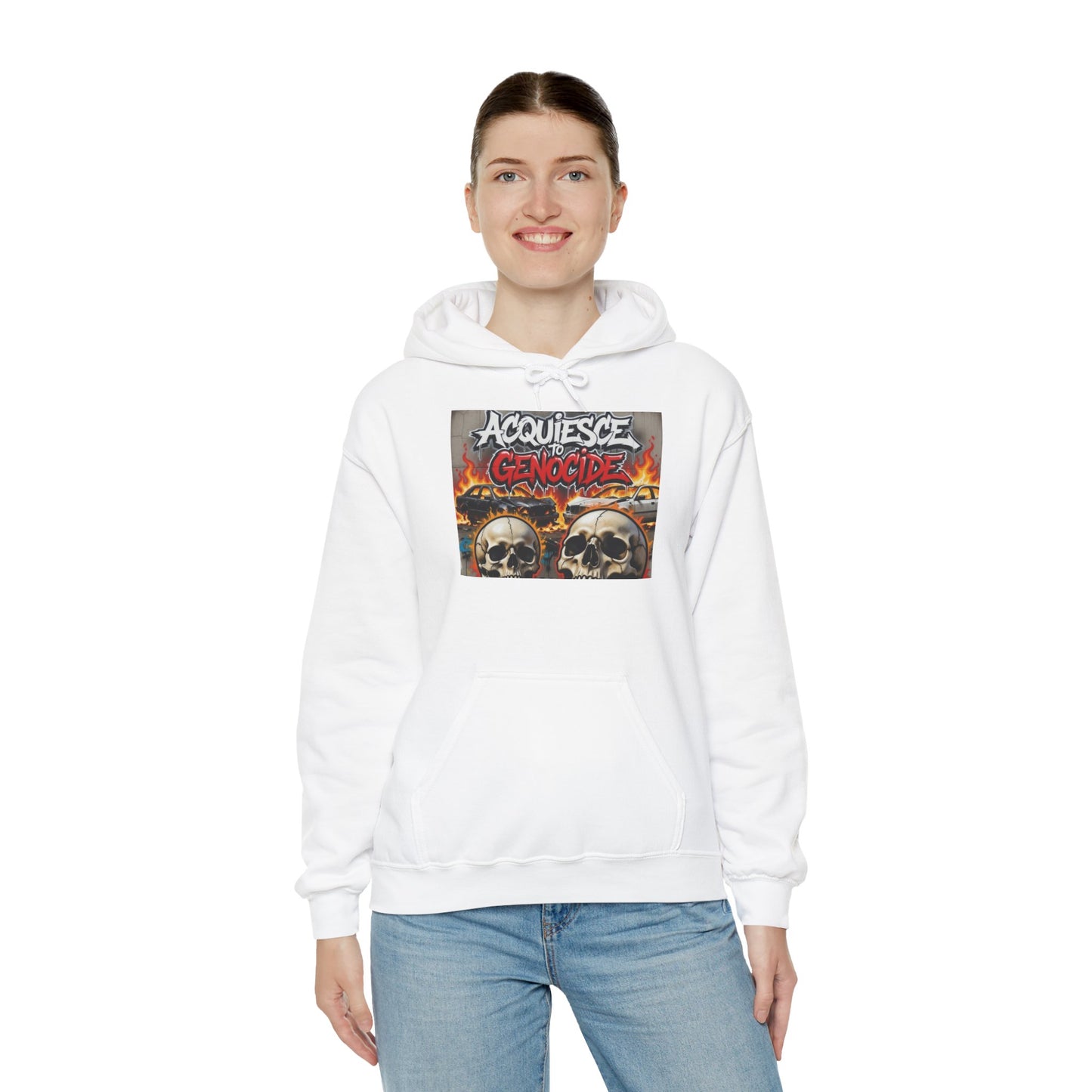 Stay Illegal Graffiti Hoodie - Acquiesce To Genocide