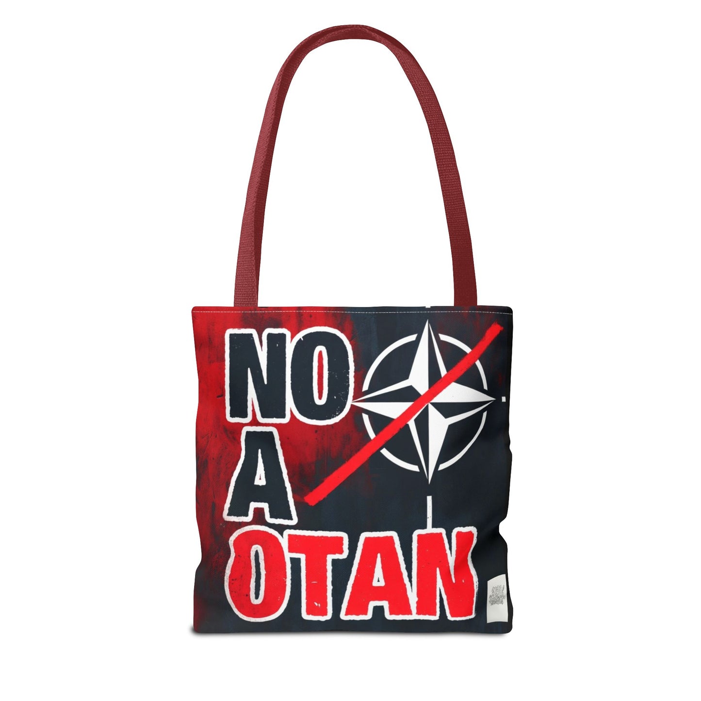 Bolso tote NO A OTAN negro/rojo — Anti-OTAN español/europeo