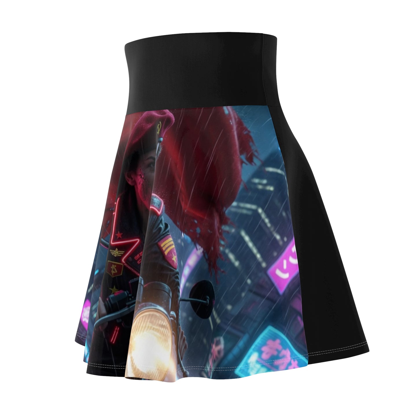 Women's Skater Skirt — Hammer Sickle Bike Neon