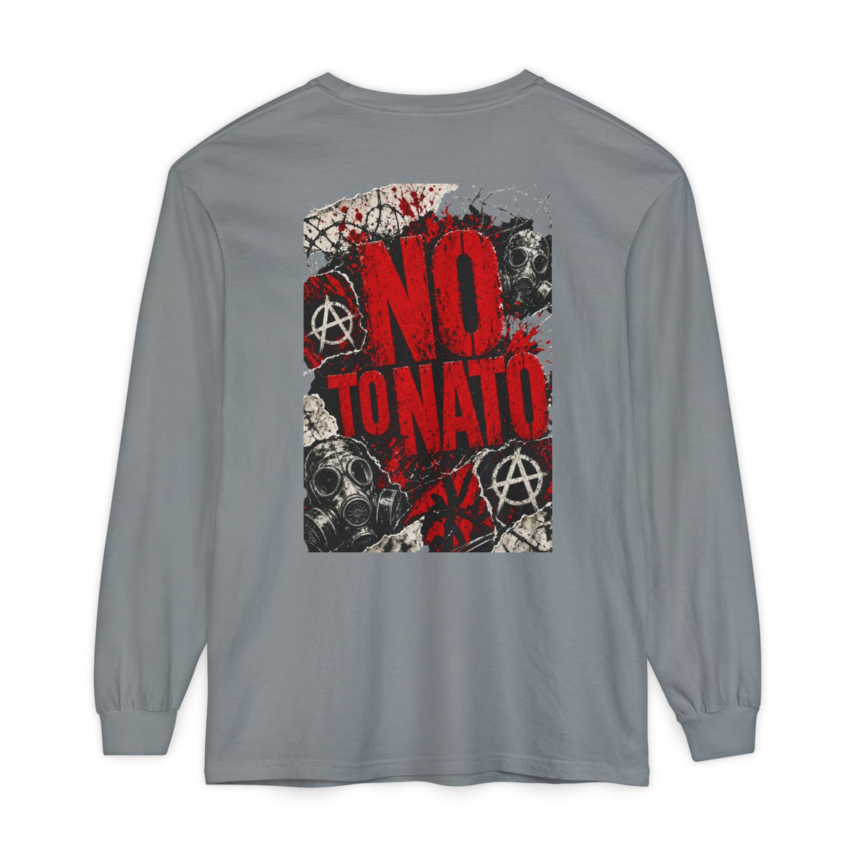 Protest Long Sleeve T‑Shirt — No To NATO Anarchist
