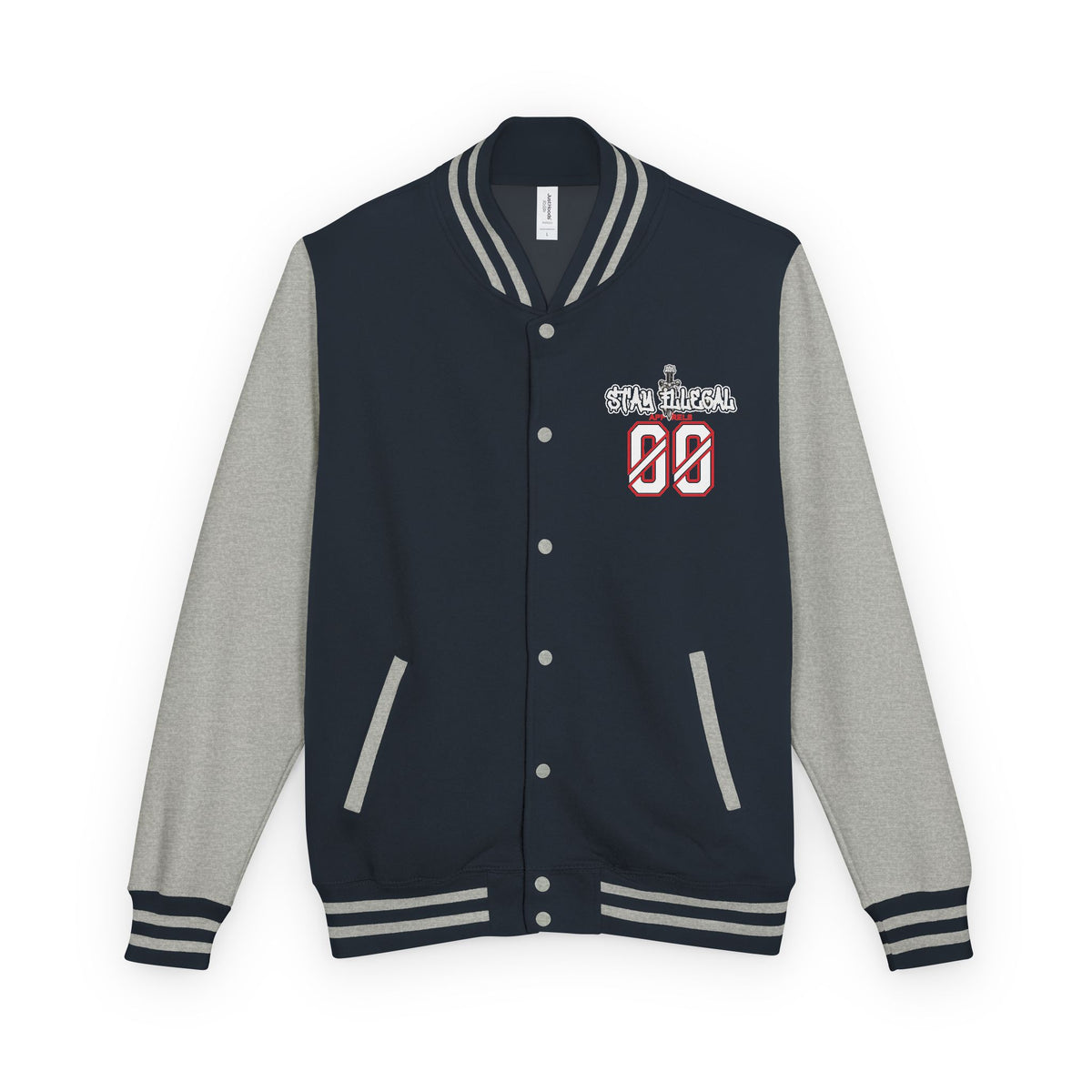 Stay Illegal Varsity Bomber Jacket - Calm Like a Bomb 00 (Plain-Sleeve)