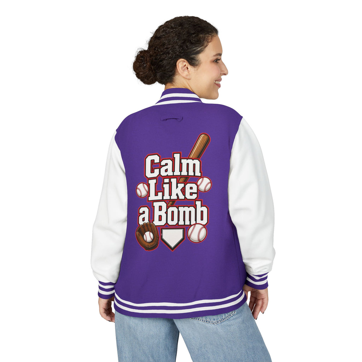 Stay Illegal Varsity Bomber Jacket - Calm Like a Bomb 00 (Plain-Sleeve)