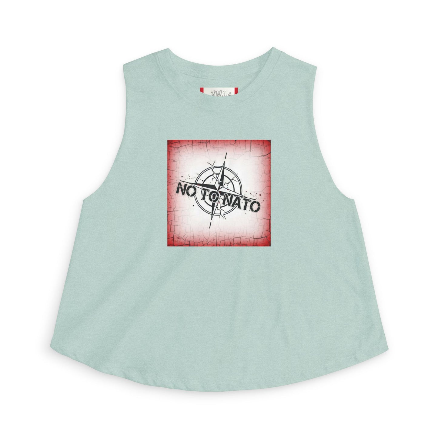Crop Top — "NON À L'OTAN" pour Femme ROUGE/Anglais