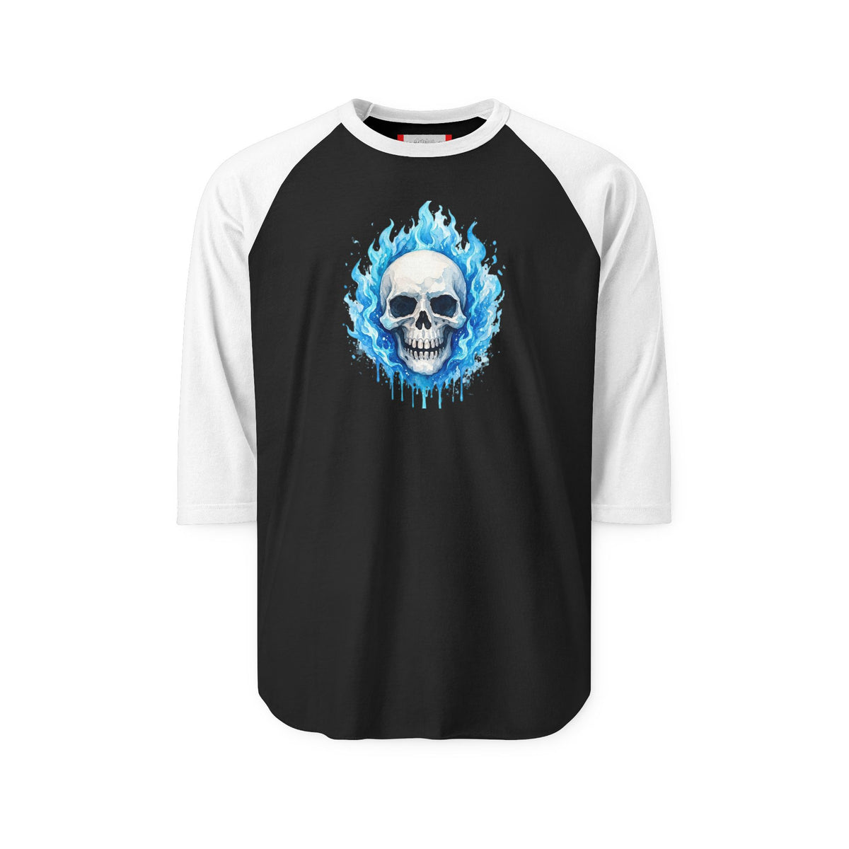 Stay Illegal Raglan 3/4 Sleeve T-Shirt — Blue Skull