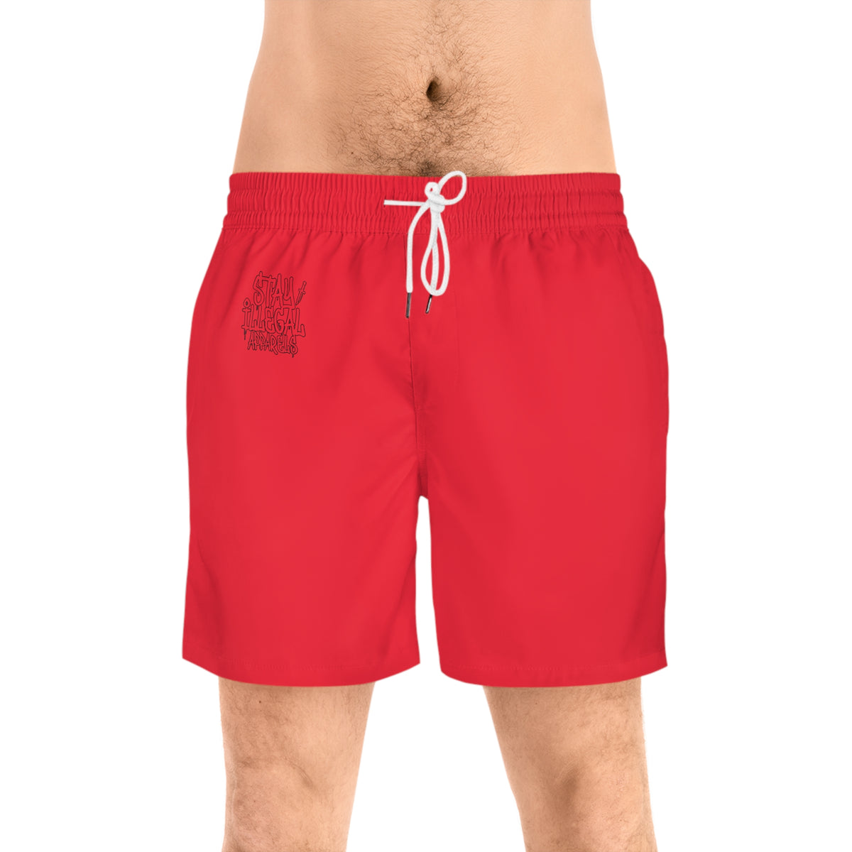 Plain Insignia - Stay Illegal Men's Red Swim Shorts