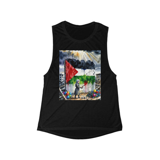Palestine Artwork Tank Top "Spray" — Protest Street Art Muscle Tee