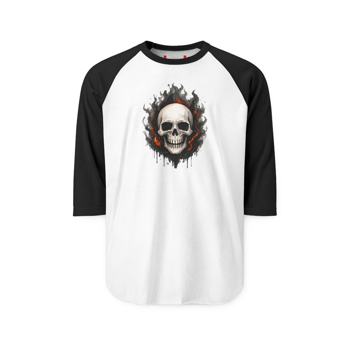 Stay Illegal Raglan 3/4 Sleeve T-Shirt — Black Skull