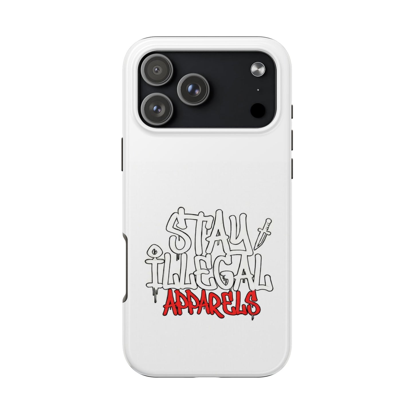 Coque de téléphone Stay Illegal - Blanc/Rouge robuste