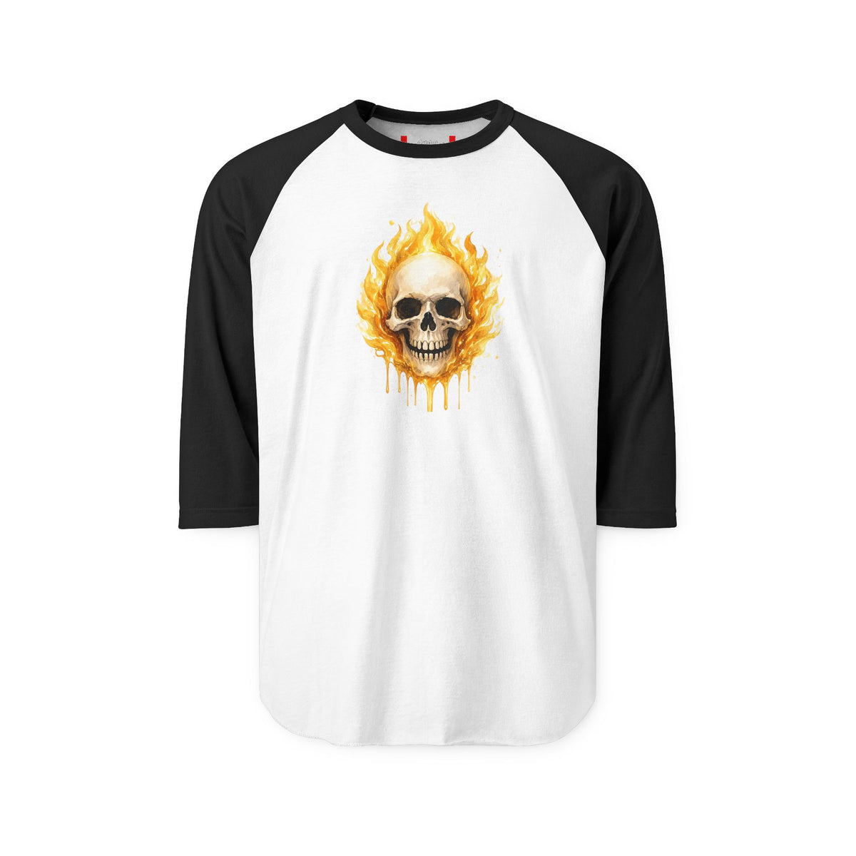 Stay Illegal Raglan 3/4 Sleeve T-Shirt — Yellow Skull