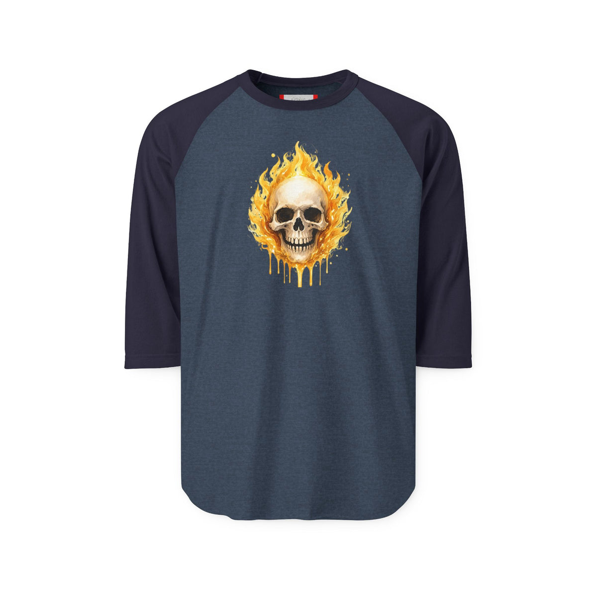 Stay Illegal Raglan 3/4 Sleeve T-Shirt — Yellow Skull