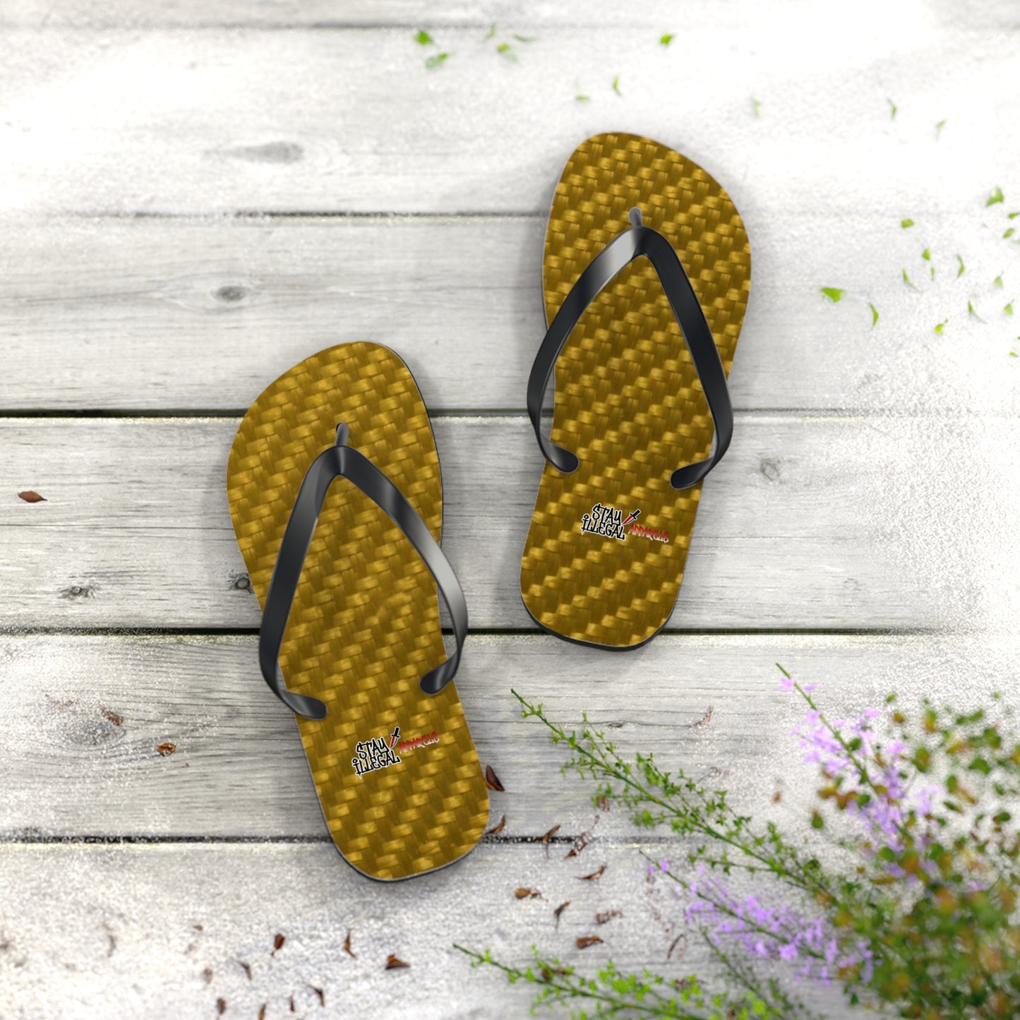 Carbon Fibre Flip Flops – Stay Illegal Gold