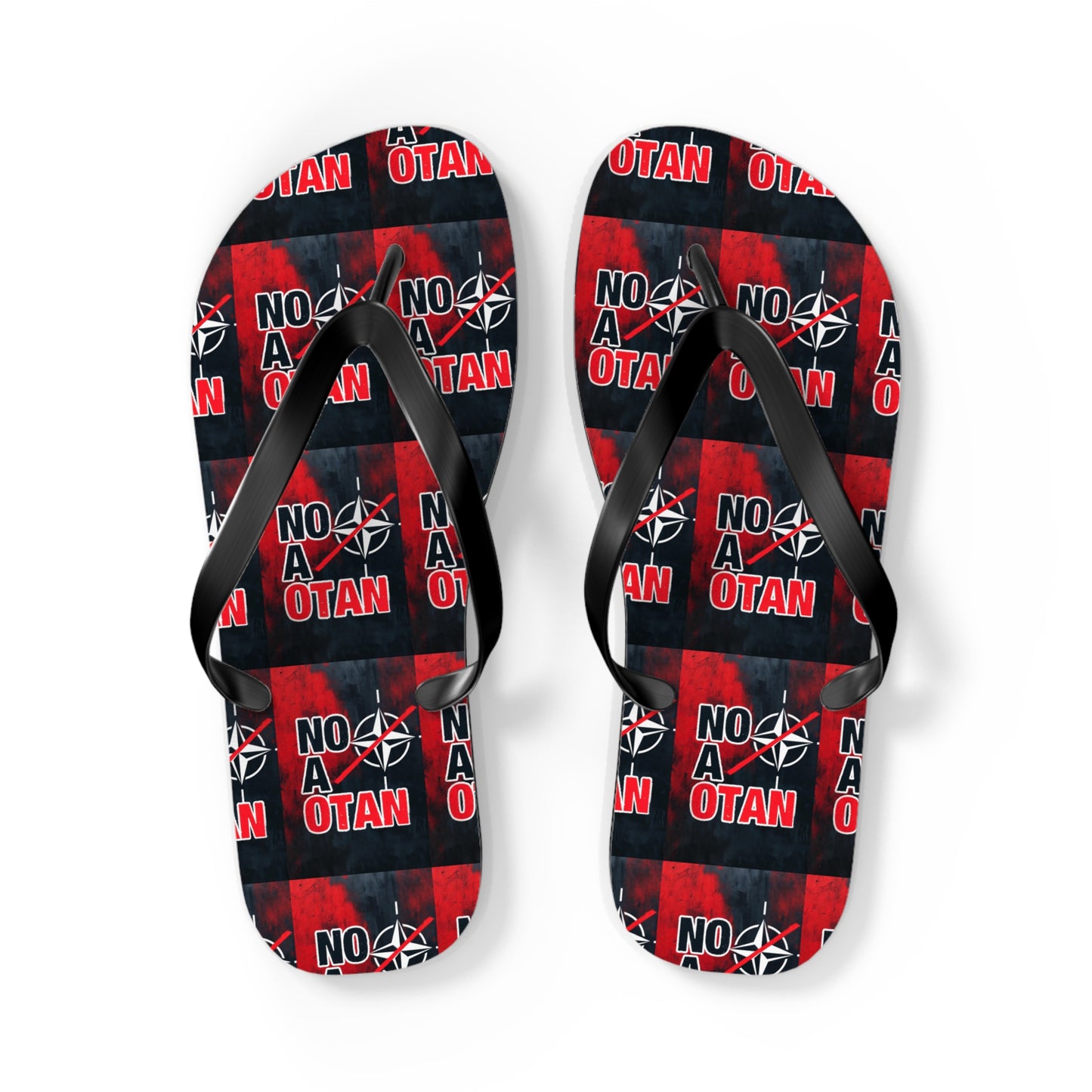 NO A OTAN Flip Flops – Red Protest