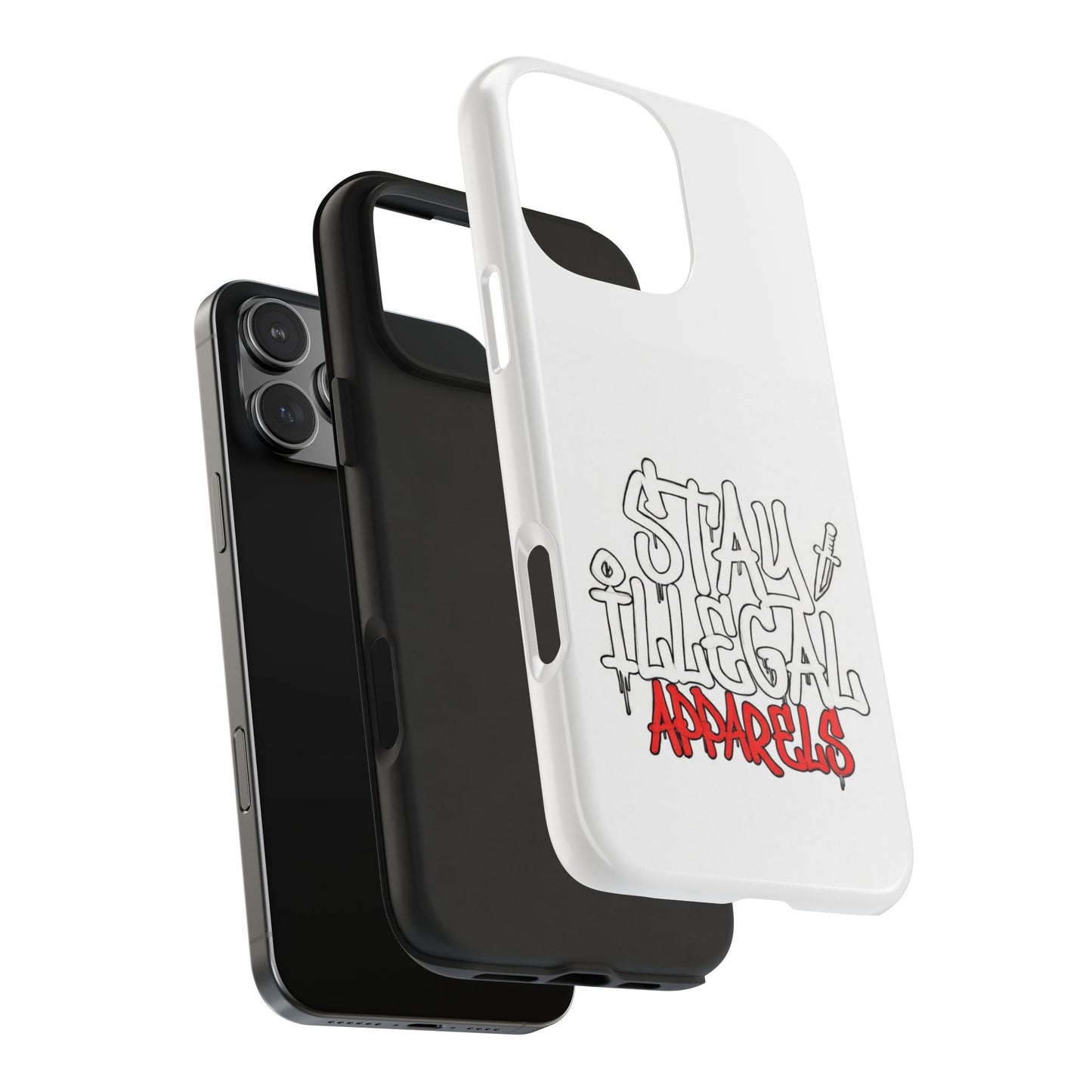 Coque de téléphone Stay Illegal - Blanc/Rouge robuste