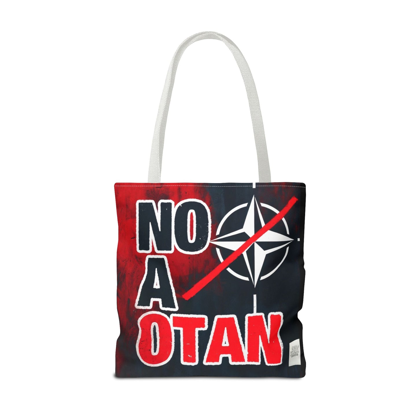 Bolso tote NO A OTAN negro/rojo — Anti-OTAN español/europeo