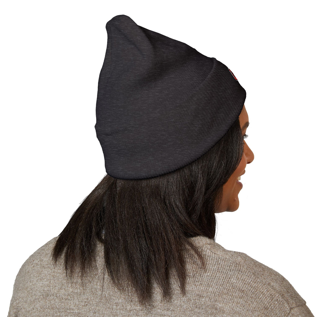 Embroidered Daruma Cuffed Beanie — Stop The Genocide Beenie Hat