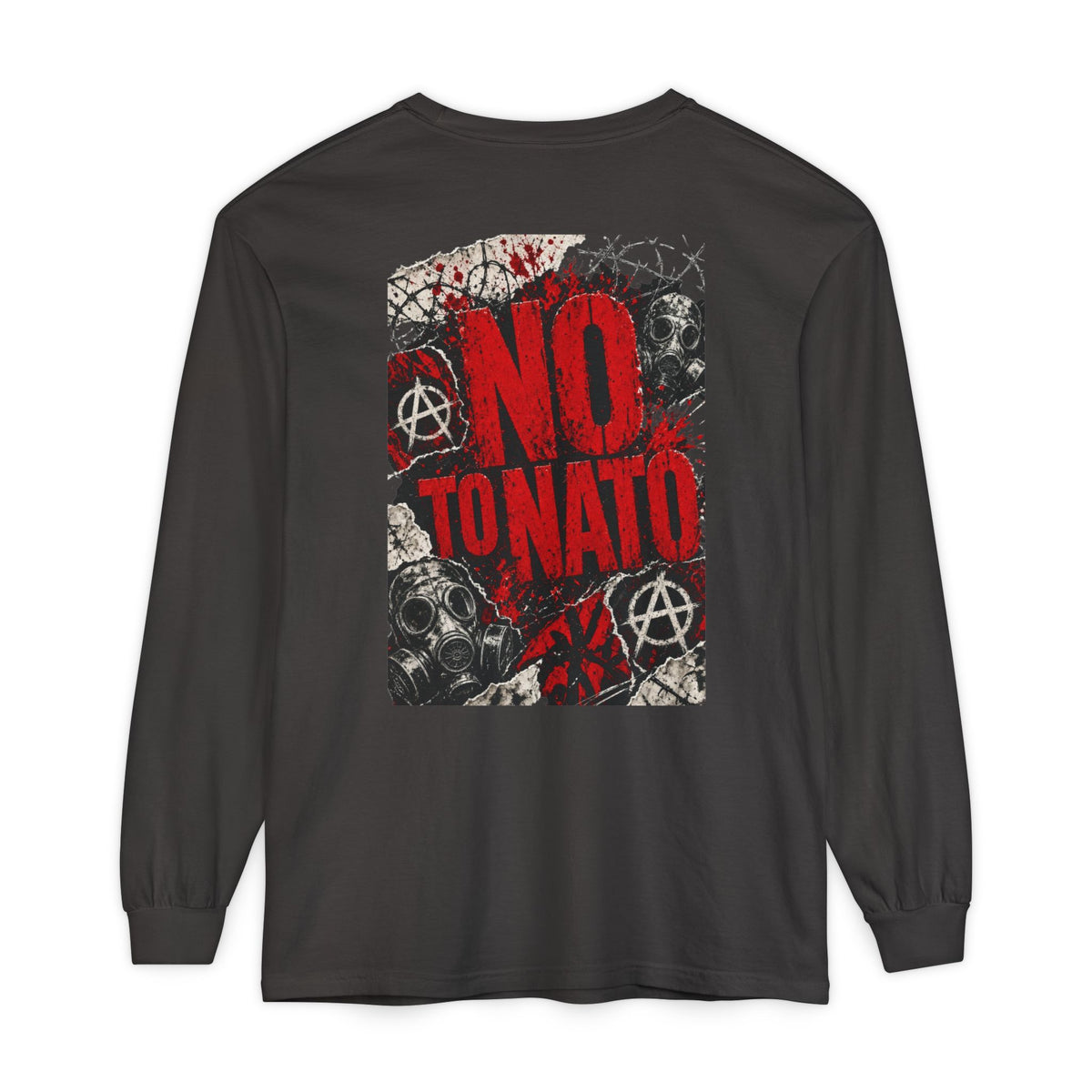 Protest Long Sleeve T‑Shirt — No To NATO Anarchist