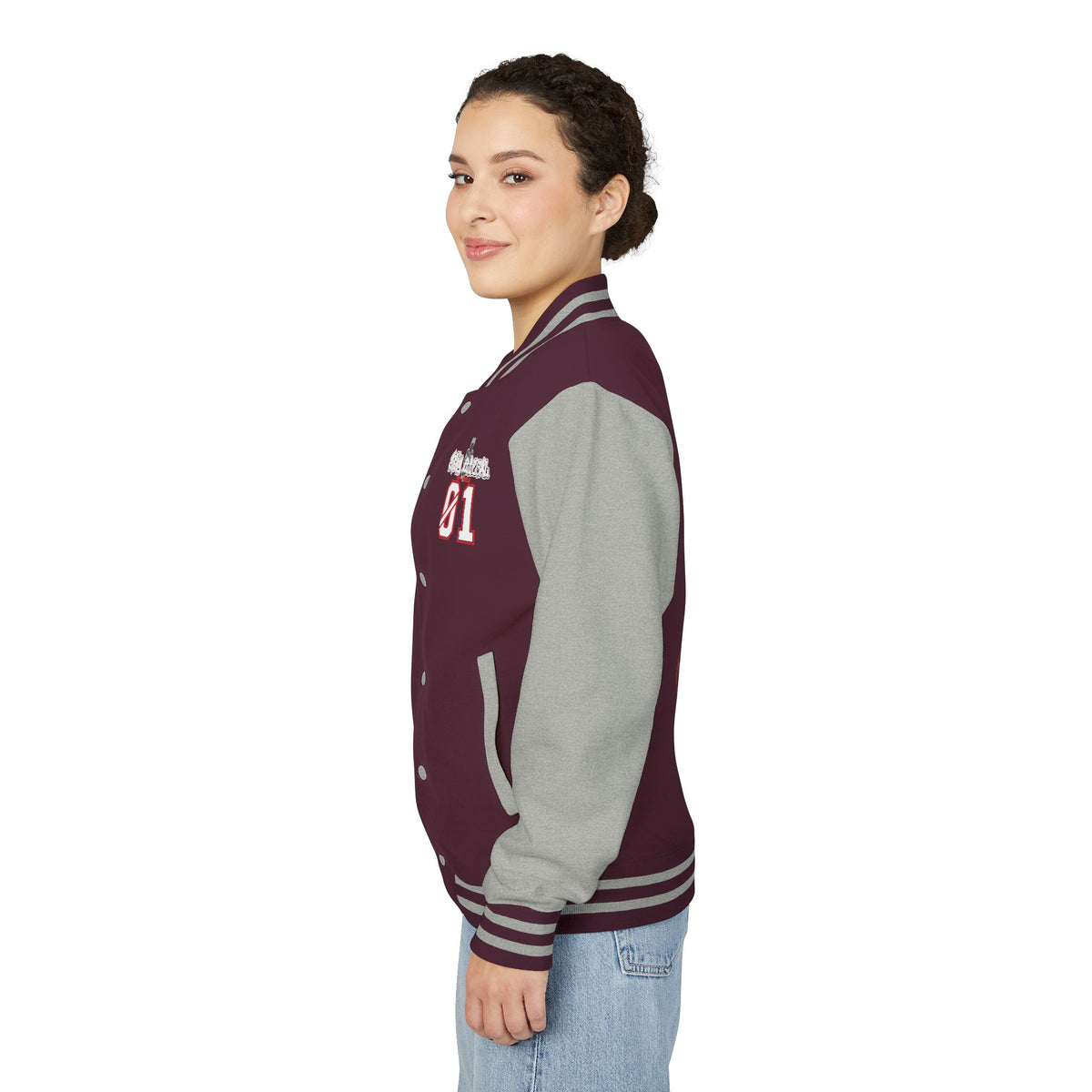 Stay Illegal Varsity Bomber Jacket - Calm Like a Bomb 01 (No To NATO Graphic)