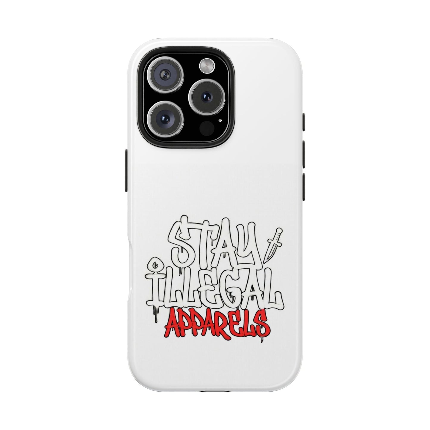 Coque de téléphone Stay Illegal - Blanc/Rouge robuste