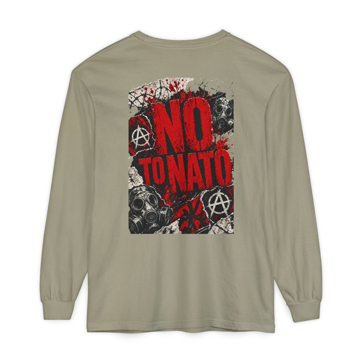 Protest Long Sleeve T‑Shirt — No To NATO Anarchist