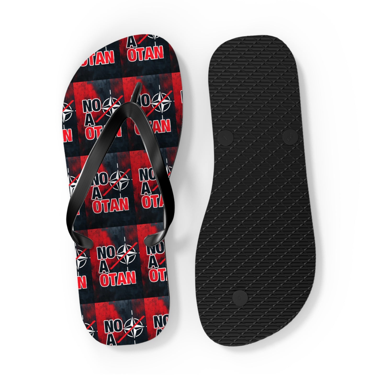 NO A OTAN Flip Flops – Red Protest